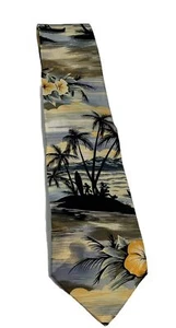 Walt Disney World Tie Men’s 100% Silk Hand Made Korea 57” Island Theme Mickey - Picture 1 of 5