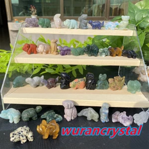 100pc Wholesale Mix Natural Quartz crystal Animal Carved Mini Skull Healing gift - Picture 1 of 12