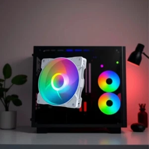 12cm 9 Blades Computer Fans With RGB Atmosphere Lamp Light High Cooling - Photo 1/14