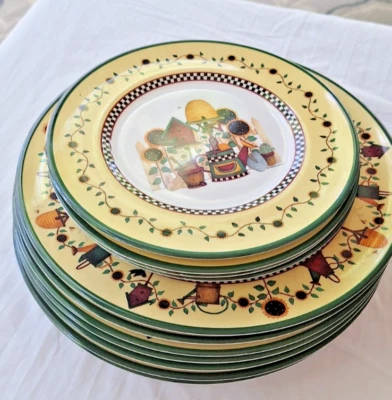 Set of 12 Sakura Debbie Mumm Summer Garden 11"Melamine Dinner & 8.5" salad - Image 1 of 4