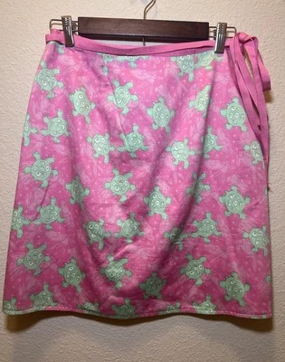 Falda envolvente reversible con estampado de flores verde rosa tortuga Lilly Pulitzer talla 6 de colección Foto 1 de 4