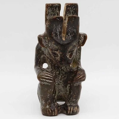 Cultura china, jade tallado sentado forma inmortal adorno dios del sol C455 Foto 1 de 4