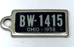 Schlüsselanhänger Anhänger behinderte amerikanische Veteranen DAV Mini Nummernschild Ohio 1958 - Bild 1 von 2