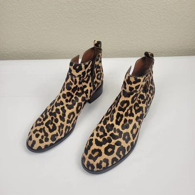 Franco Sarto Bernie 2 Botines 7.5M Genuino Pelo de Becerro Leopardo Guepardo Sin Cordones Foto 1 de 4