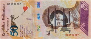 BANKSY * 50 bolívares * Billete real * Dismaland 2015 * Certificado * Sello - Imagen 1 de 10