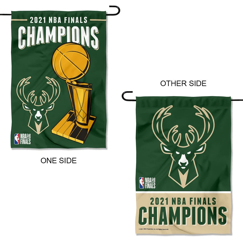 2021 Milwaukee Bucks NBA Finals Champions WinCraft Double Sided Garden Flag