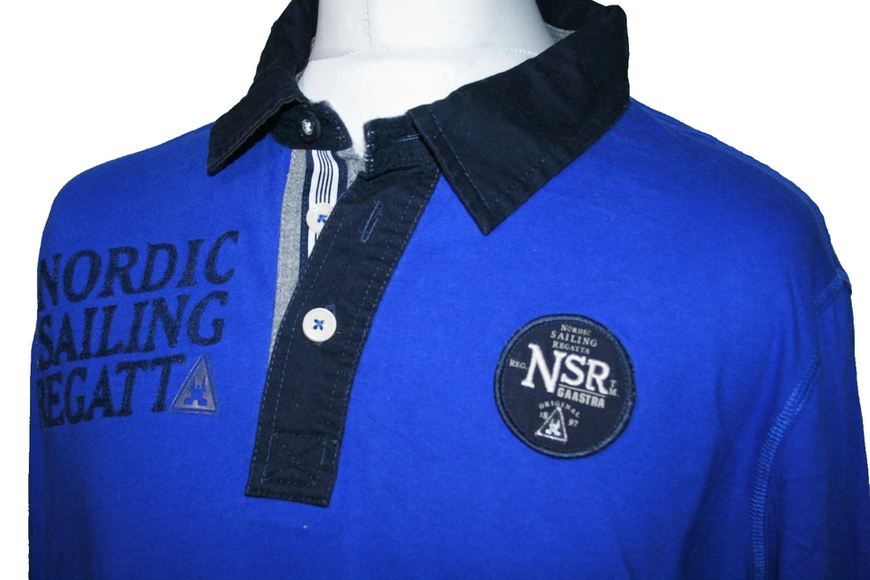 Camisa Polo Gaastra Para Hombres Regata de Vela Nórdica -XXL/2XL- Top Náutico Azul Real Foto 1 de 4