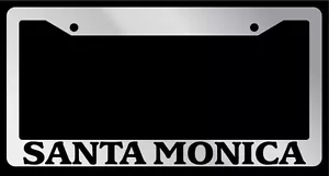 Chrome License Plate Frame "Santa Monica" Auto Accessory Novelty 2659 - Picture 1 of 1