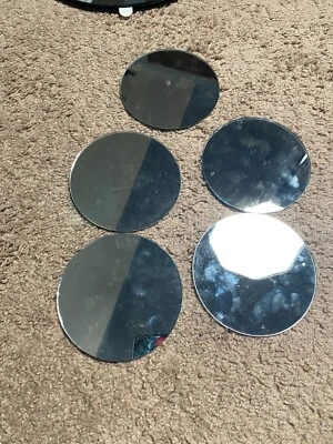 Circular Round Glass Accent Mirror Frameless 5" Great Condition, Flat Back - Image 1 of 4