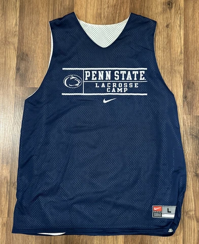 VTG Penn State College Jersey Tank USA Nike LaCrosse Camp Reversible Blue Large Cover