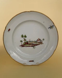 18th Century French Niderviller Plate Handpainted with Insects Dragonfly - Picture 1 of 8