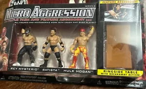 WWE Micro Aggression (2006) Mini Figure Set 3-Pack - (Rey Mysterio, Batista & Hu - Picture 1 of 4