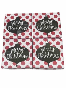 Gift Card Holder Boxes Cardboard Lot of 4 Merry Christmas Polka Dot Red Present - Picture 1 of 3