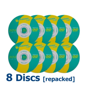 Mini DVD-R 4x 8cm Mini Discs 1.4 GB Blank DVD Recordable Discs 1.4GB - 8 Discs - Afbeelding 1 van 1