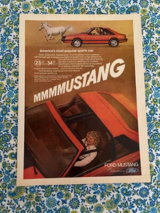 Vintage 1980 Ford Mustang Print Ad T - Tops - Picture 1 of 7