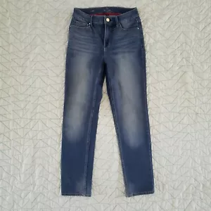 White House Black Market Blue Stretch High Rise Slim Jeans Womens 0 Short - Picture 1 of 5