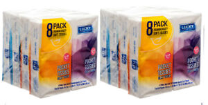 Lucky Pocket Tissue Soft 8 Pack Premium Quality (2-Pack) Disposable Soft Tissue 