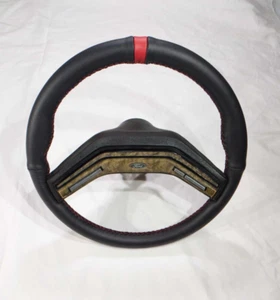 1978-1986 Ford Truck Bronco Woodgrain Steering Wheel Wrapped UPGRADE NEW LEATHER - Picture 1 of 16