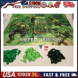 121pc Happy 6th Birthday Incredible Hulk Marvel Green Superhero Party Set - Picture 1 of 9
