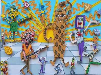 James Rizzi 3D Handsigniert Handnummeriert DANCE WITH SUNBEAMS 1996 Unikat - Bild 1 von 4