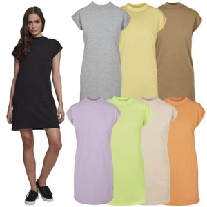 Urban Classics Ladies Turtle Extended Shoulder Dress Damen Sommer Kleid XS - 5XL - Picture 1 of 161
