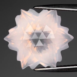 💎 9.82ct Snowflake Natural Light Pink Rose Quartz - Untreated, Brazil Gem - Imagen 1 de 4