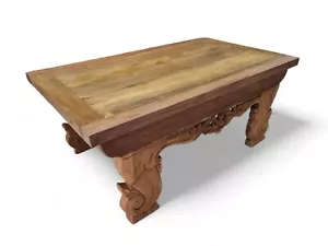 Teak Massiv Holz Couchtisch Sofatisch Wohnzimmer Bali Style Möbel Geschnitzt neu - Bild 1 von 5