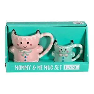 LANG Mommy & Me Gingerbread Mug Set Pink & Green New in Box - Picture 1 of 5