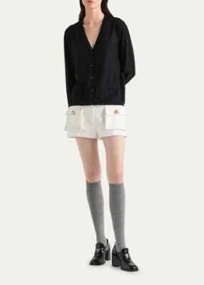 NWT PRADA DNA860 BLUE WOOL BUTTONS LONG SLEEVE CARDIGAN SWEATER 36 4 $1200 - Image 1 of 4