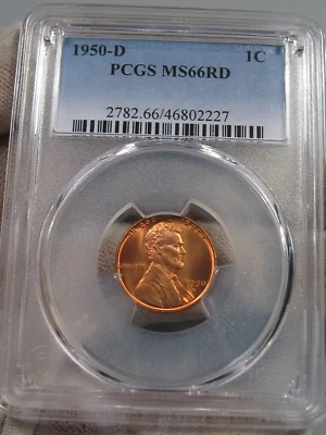 BU RED GEM 1950-d Lincoln Wheat Penny PCGS MS66 RD. #22 - Image 1 of 4