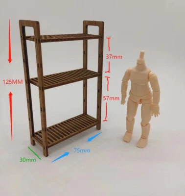 Dollhouse Miniatures Furniture 1:12 Scale Shelves Storage Rack Display Bookshelf - Image 1 of 2