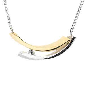 Ernstes Design Collier Halskette K827 Edelstahl Brillant 0,02 ct Spiegelankerket - Bild 1 von 3