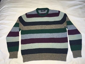 Joseph Turner Jumper Pure Shetland Wool Multicolour Stripe Large - Picture 1 of 5