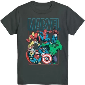 Marvel Avengers ☆ Boys' Marvel Heroes Group T-Shirt ☆ XS(4/5)-XL(14/16) - Picture 1 of 5