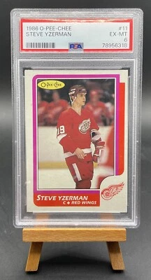 1986-87 O-Pee-Chee #11 Steve Yzerman  PSA 6 - Image 1 of 2