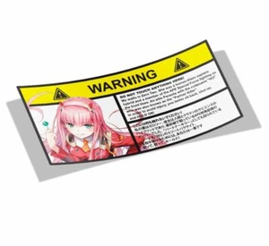 Darling in the FRANXX | Zero Two | Advertencia Bofetadas - Anime Vinilo Car Stick - Imagen 1 de 1