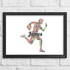 PERSONALISED Rugby Player Word Art Wall Print Rugby Team Birthday Gifts Son