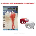 2 Led Silicone Mountain Bike Bicycle Front Rear Lights Set Push Light Clip Best*