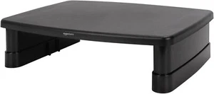 Amazon Basics Rectangular Ajustable Monitor de Computadora Elevador Soporte de Escritorio Negro  - Imagen 1 de 8