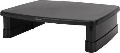 Amazon Basics Rectangular Adjustable Computer Monitor Riser Desk Stand Black  - Image 1 of 4
