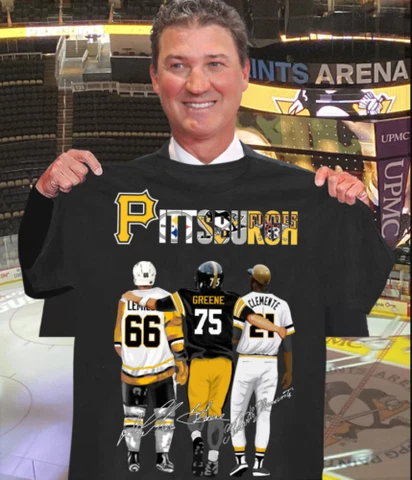 Pittsburgh Pirates Pittsburgh Steelers Pittsburgh Penguins black tshirt Cover