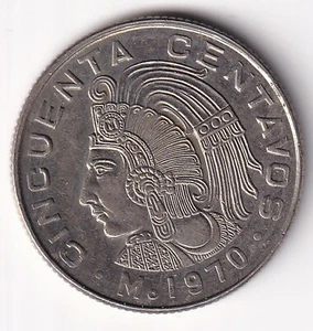 MEXICO 1970 50 centavos  - KM#452  -Copper Nickel  R.131 unc - Picture 1 of 2