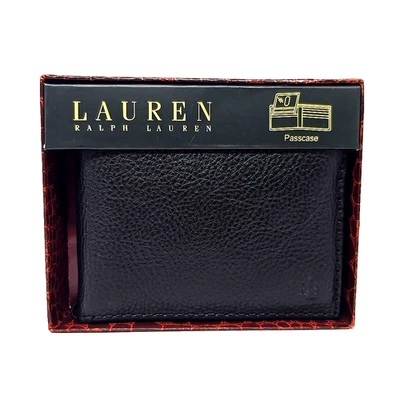 Cartera para hombre Lauren by Ralph Lauren de cuero granulado negro Foto 1 de 4