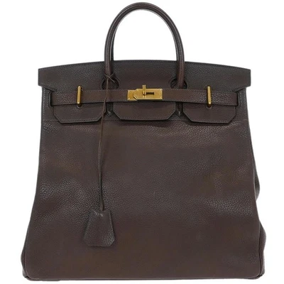Bolso de mano Hermes Hac Birkin marrón Togo con herrajes dorados de cuero marrón Foto 1 de 4
