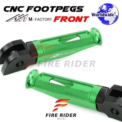 Clavijas de pie CNC Green Rider Shinobi para Aprilia RSV4 1000 R Factory 13 14 15 16 17 Foto 1 de 4