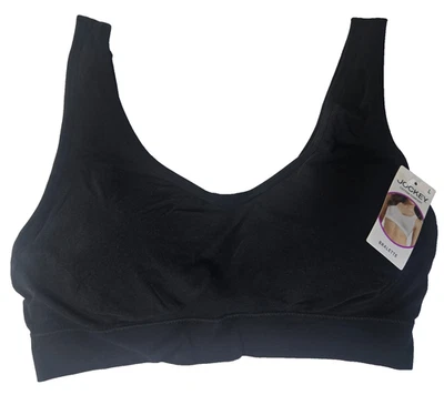 NWT  Jockey Cotton Stretch Tank Strap Bralette  Large L Black - Image 1 of 4