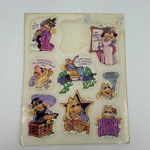 Vtg 80s Hallmark Muppets Stickers Miss Piggy Glam  1981 RARE HTF 8 Stickers - Picture 1 of 2