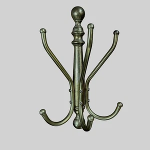 Vintage Brass barbershop Wall mount Floating Hall Tree Hat Coat Rack MCM - Picture 1 of 10