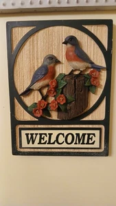 “Big Sky Carvers” Sign Welcome Birds 3D Wall-Carved Home Decorative Wall Art - Picture 1 of 9