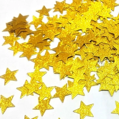 Confeti estrella brillante dorado confeti dorado para decoración de mesa 1,18 in 200 piezas Foto 1 de 4